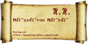 Mészáros Máté névjegykártya